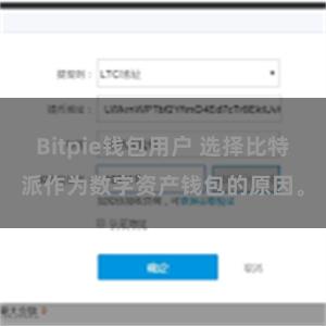 Bitpie钱包用户 选择比特派作为数字资产钱包的原因。