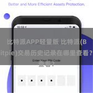 比特派APP轻量版 比特派(Bitpie)交易历史记录在哪里查看？