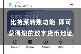 比特派转账功能  即可获得您的数字货币地址